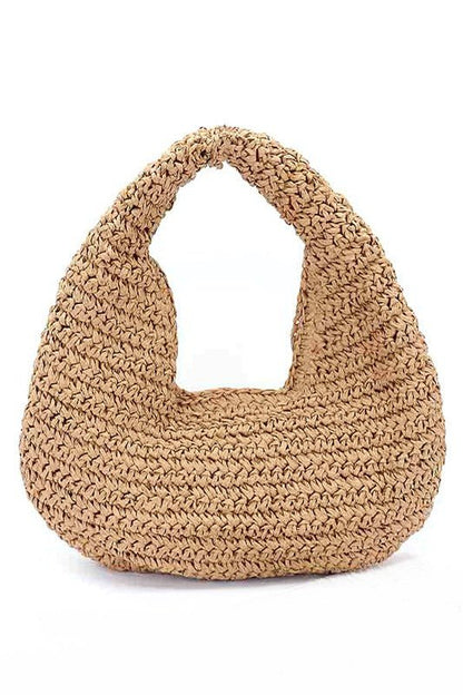 Faux Straw Summer Hobo Bag - Bitsy Gypsy Boutique