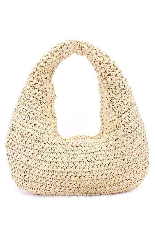 Faux Straw Summer Hobo Bag - Bitsy Gypsy Boutique