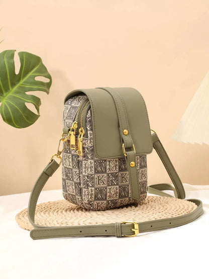 Printed Flap Crossbody Bag by Trendsi