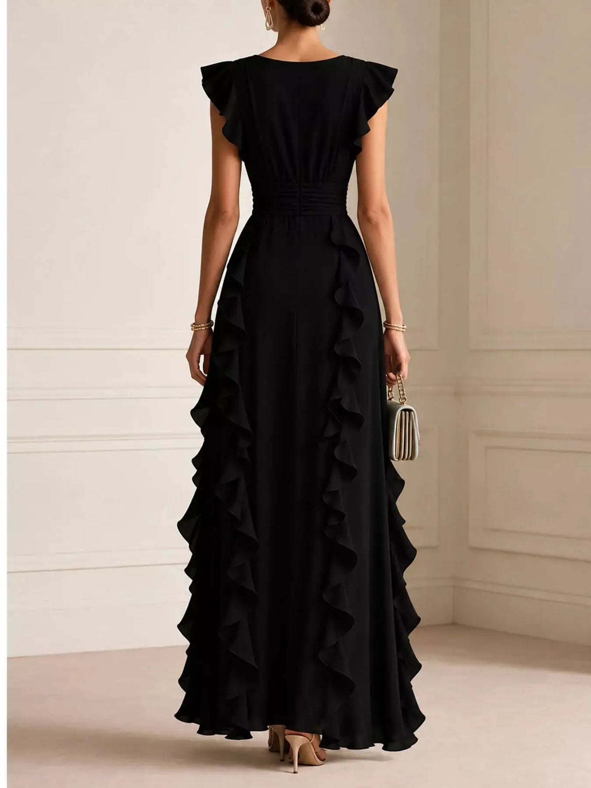 Ruffled Surplice Sleeveless Maxi Dress by Trendsi