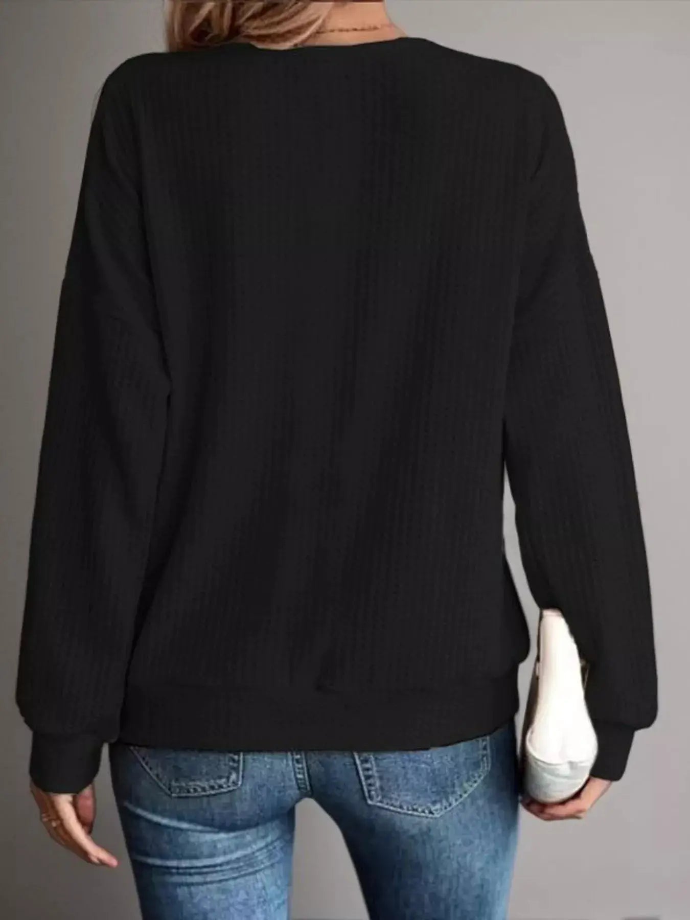 Solid Color Cold Shoulder Long Sleeve T-Shirt by Trendsi