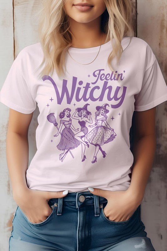 Feelin' Witchy Halloween Graphic Tee - Bitsy Gypsy Boutique