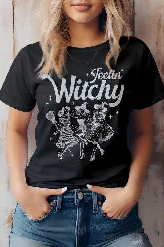 Feelin' Witchy Halloween Graphic Tee - Bitsy Gypsy Boutique