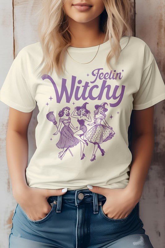 Feelin' Witchy Halloween Graphic Tee - Bitsy Gypsy Boutique