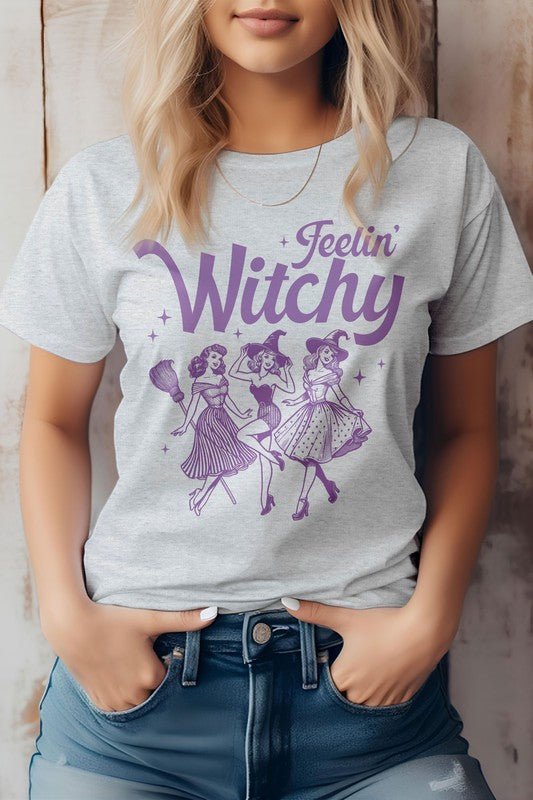 Feelin' Witchy Halloween Graphic Tee - Bitsy Gypsy Boutique