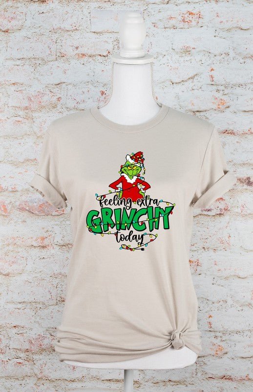 Feeling Extra Grinchy Today Holiday Graphic Tee - Bitsy Gypsy Boutique