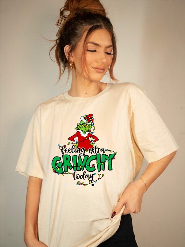 Feeling Extra Grinchy Today Holiday Graphic Tee - Bitsy Gypsy Boutique