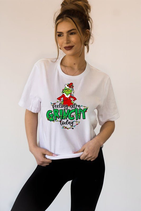 Feeling Extra Grinchy Today Holiday Graphic Tee - Bitsy Gypsy Boutique