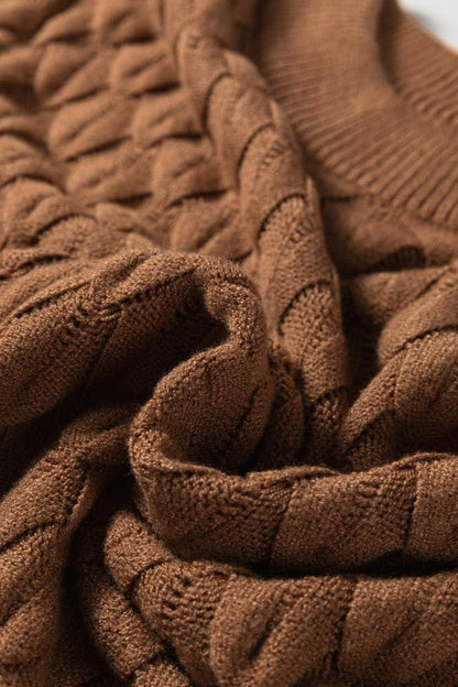 Fish Scale Textured Knit Short Sleeve Sweater - Bitsy Gypsy Boutique