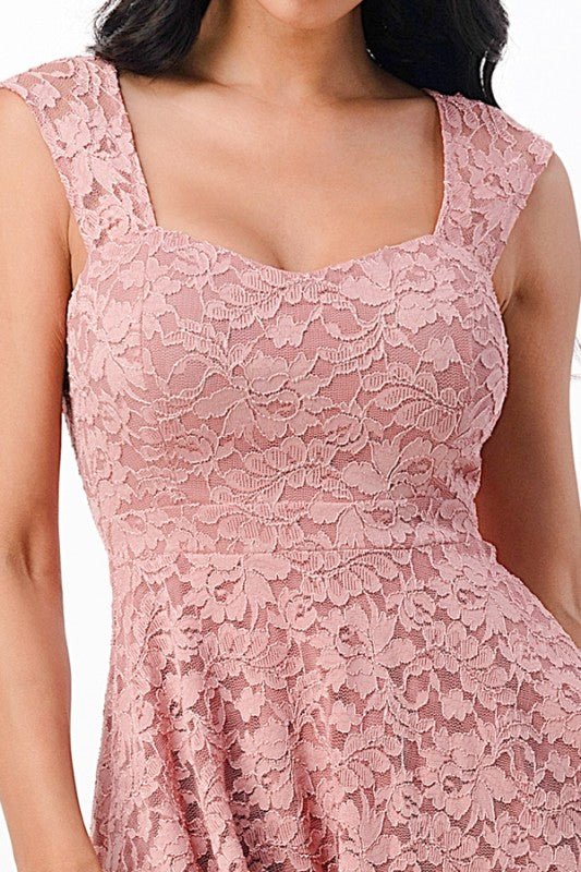 Fit And Flare Lace Dress - Bitsy Gypsy Boutique