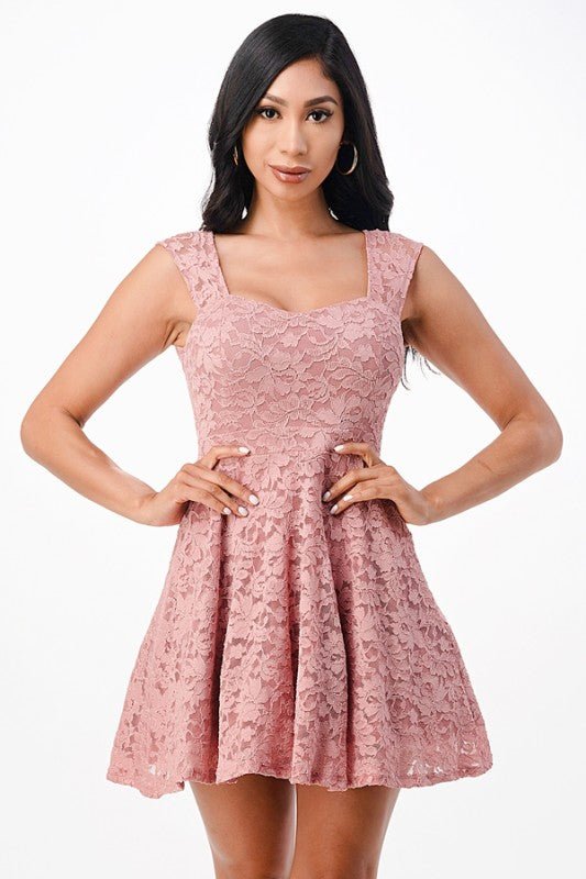 Fit And Flare Lace Dress - Bitsy Gypsy Boutique