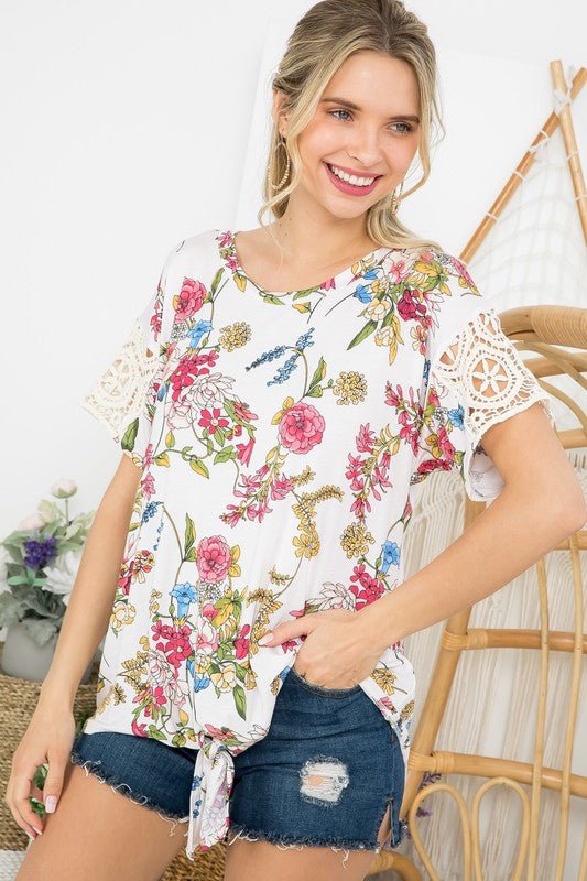 FLORAL BOXY TOP - Bitsy Gypsy Boutique