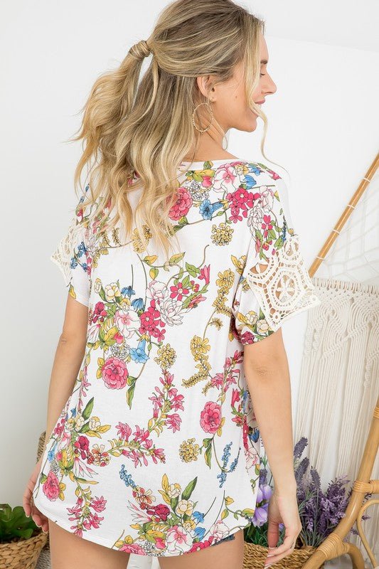 FLORAL BOXY TOP - Bitsy Gypsy Boutique