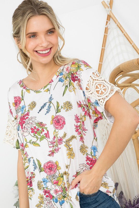 FLORAL BOXY TOP - Bitsy Gypsy Boutique