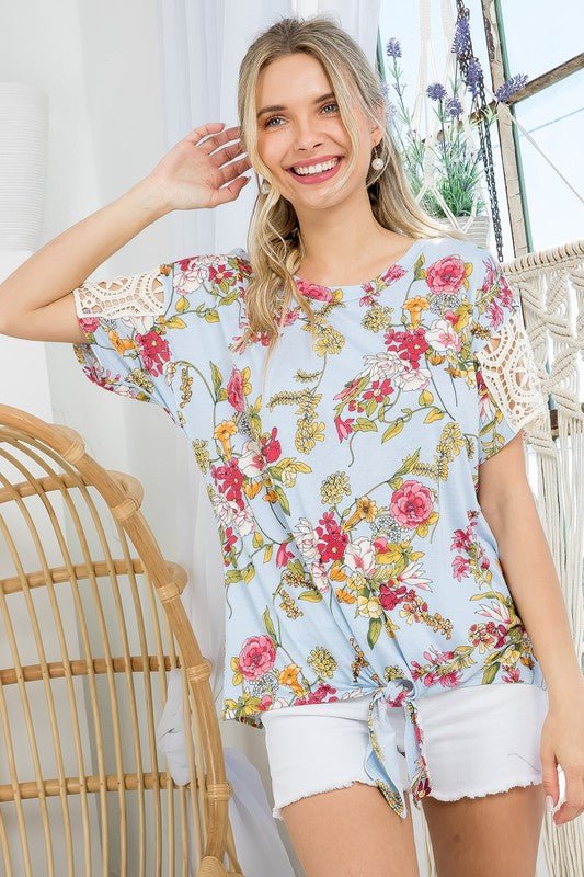 FLORAL BOXY TOP - Bitsy Gypsy Boutique