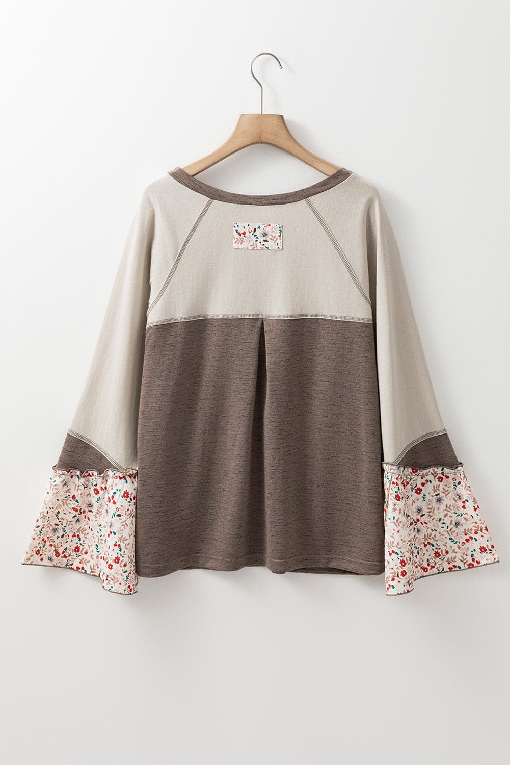 Floral Half Button Long Sleeve T-Shirt - Bitsy Gypsy Boutique