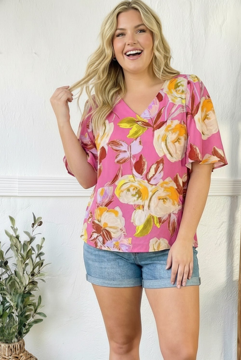 Floral Muse V Neck Blouse - Bitsy Gypsy Boutique