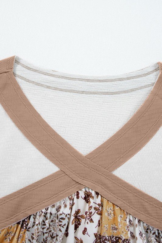 Floral Patchwork Long Sleeve Blouse - Bitsy Gypsy Boutique