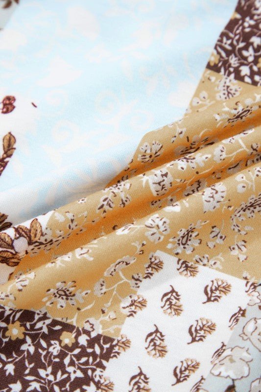 Floral Patchwork Long Sleeve Blouse - Bitsy Gypsy Boutique