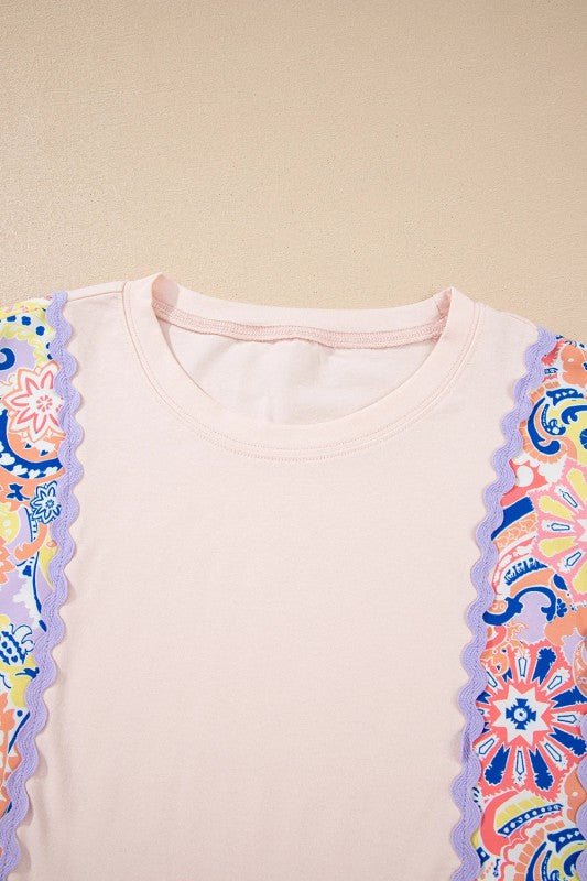 Floral Plaid Patchwork Puff Sleeve Blouse - Bitsy Gypsy Boutique