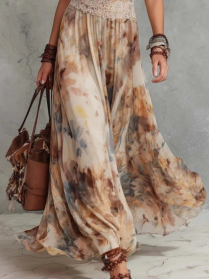 Floral Print Halter Neck Maxi Dress - Bitsy Gypsy Boutique