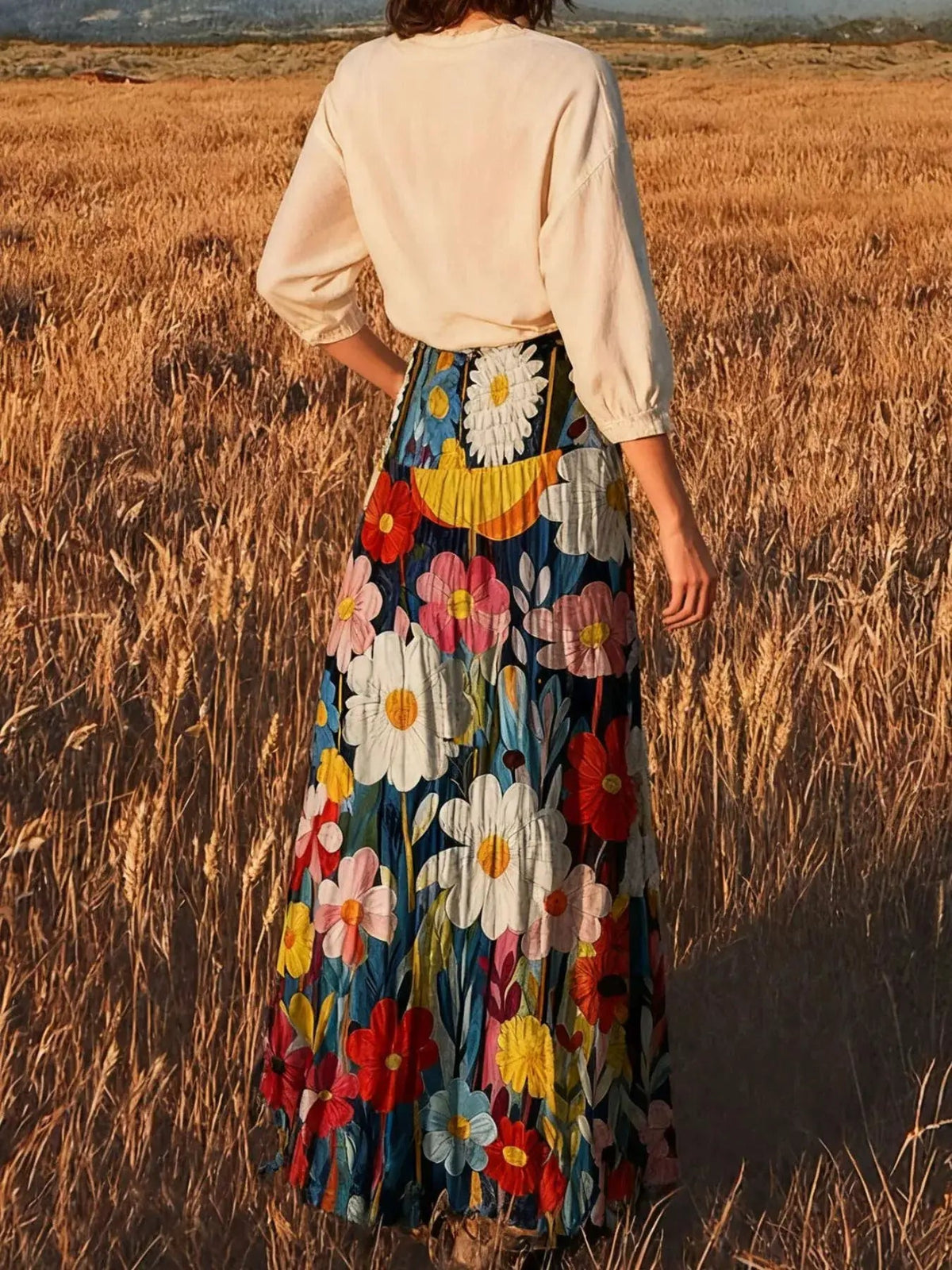 Floral Print High-Waisted Maxi Skirt - Bitsy Gypsy Boutique