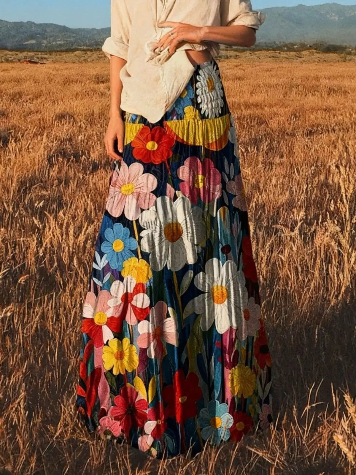 Floral Print High-Waisted Maxi Skirt - Bitsy Gypsy Boutique