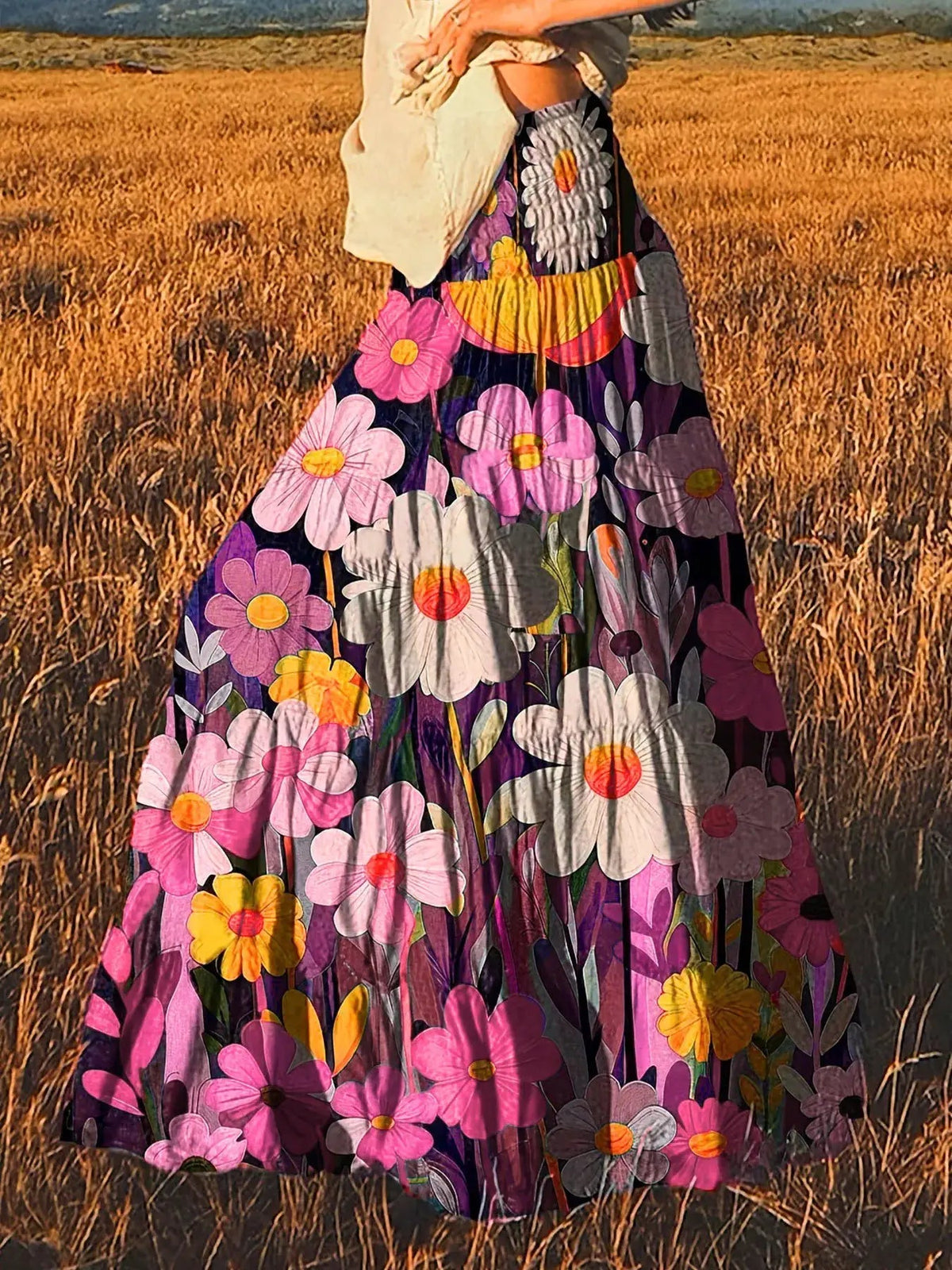 Floral Print High-Waisted Maxi Skirt - Bitsy Gypsy Boutique