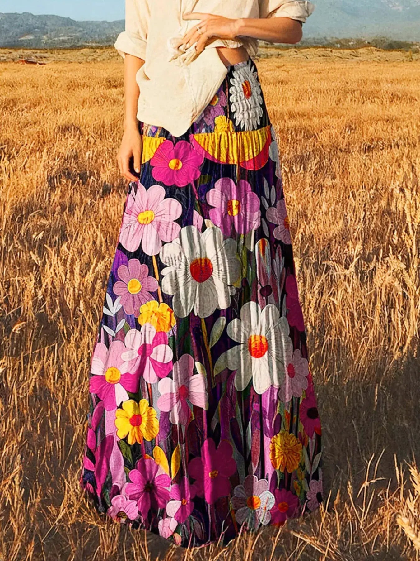 Floral Print High-Waisted Maxi Skirt - Bitsy Gypsy Boutique