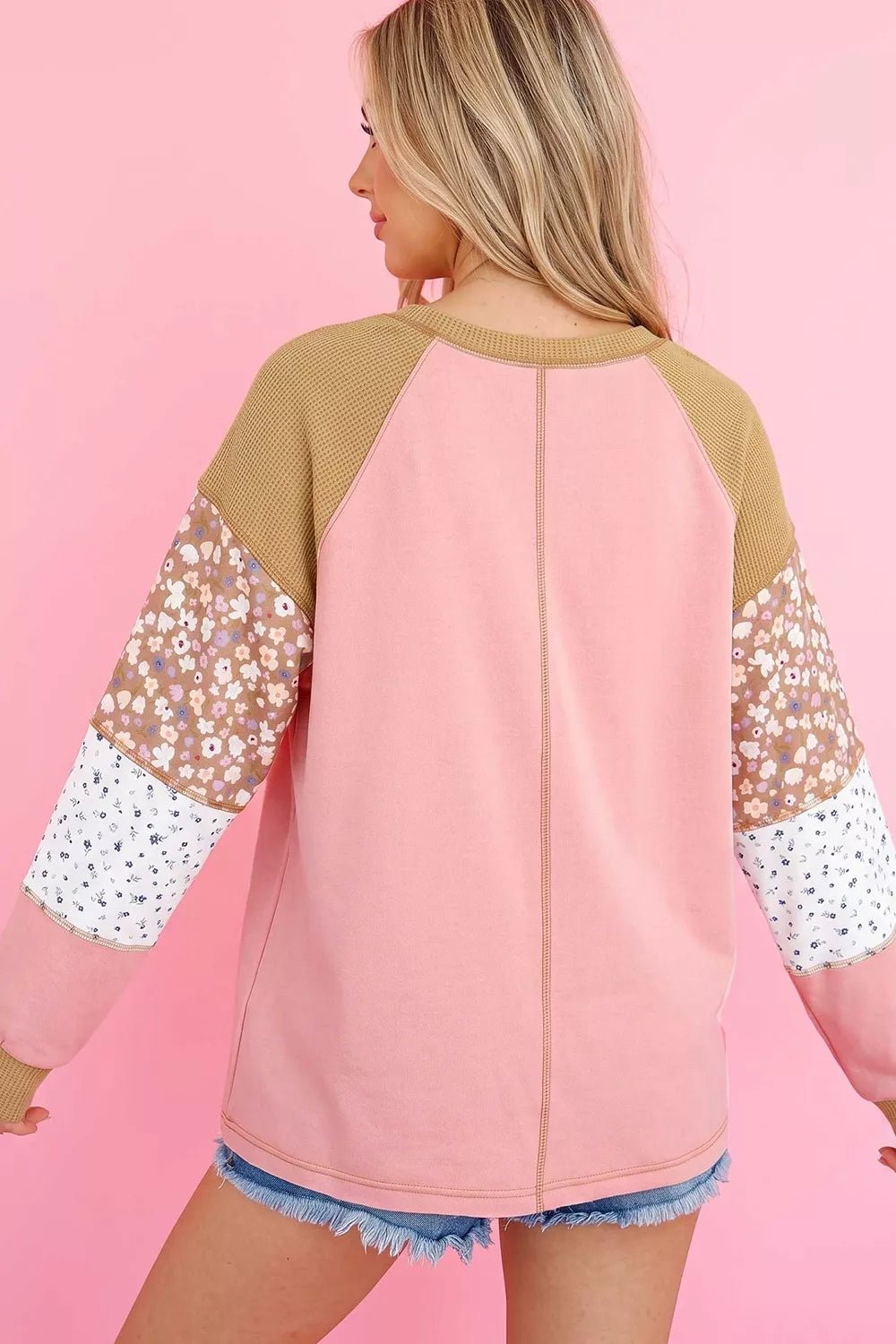 Floral Print Raglan Sleeve Sweatshirt - Bitsy Gypsy Boutique