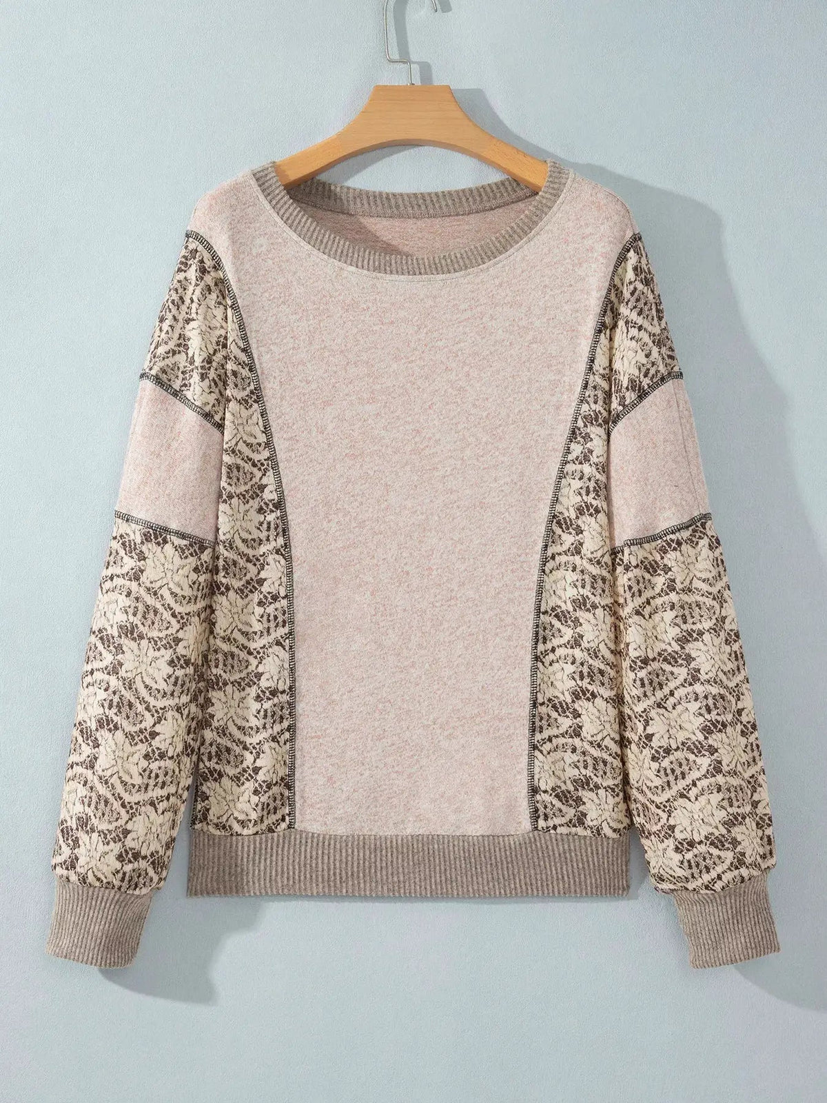 Floral Print Round Neck Long Sleeve Shift Top - Bitsy Gypsy Boutique