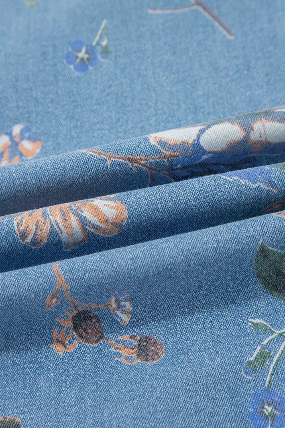 Floral Print Wide-Leg Jeans by Trendsi