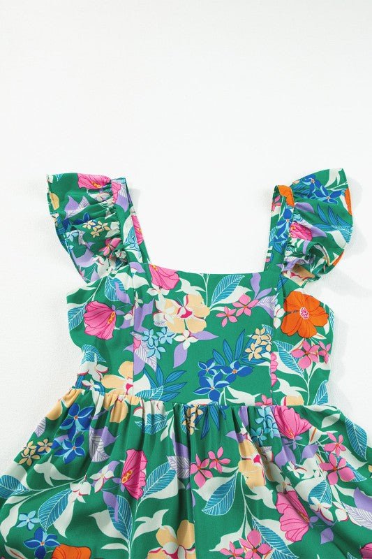Floral Sleeveless Ruffle Tiered Maxi Dress - Bitsy Gypsy Boutique