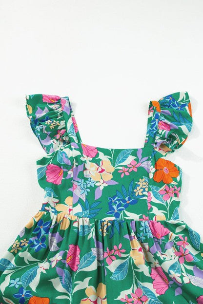 Floral Sleeveless Ruffle Tiered Maxi Dress - Bitsy Gypsy Boutique
