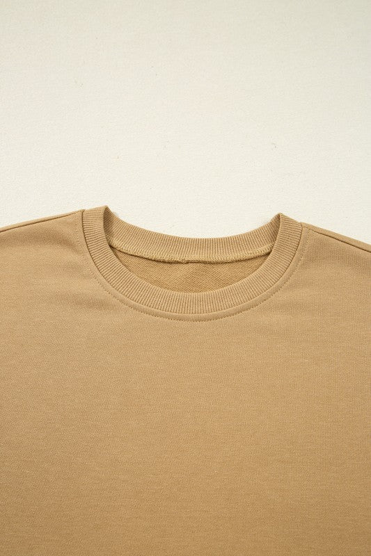 Floral Stripe Patchwork Ruffle Sleeve Crewneck Swe - Bitsy Gypsy Boutique