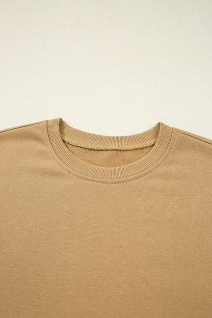 Floral Stripe Patchwork Ruffle Sleeve Crewneck Swe - Bitsy Gypsy Boutique