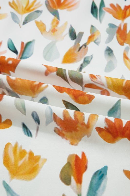 Floral Tied V - Neck Long Sleeve Mini Dress - Bitsy Gypsy Boutique