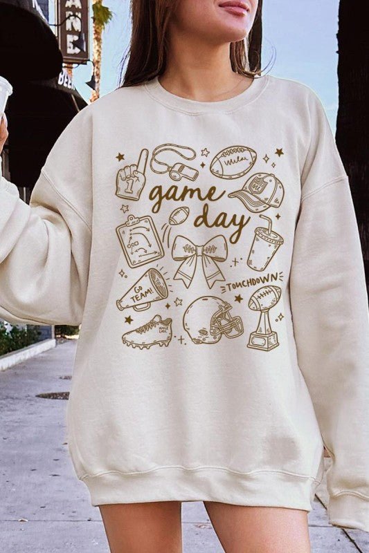 Football Doodles Graphic Sweatshirt - Bitsy Gypsy Boutique