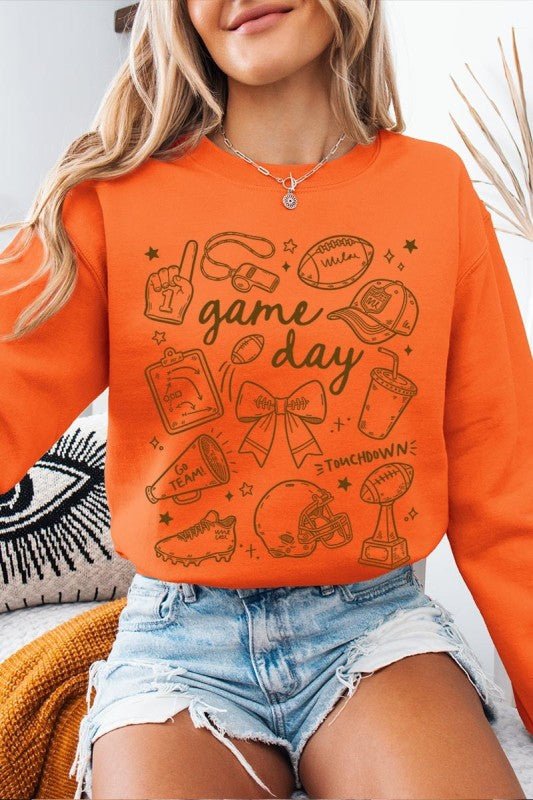 Football Doodles Graphic Sweatshirt - Bitsy Gypsy Boutique