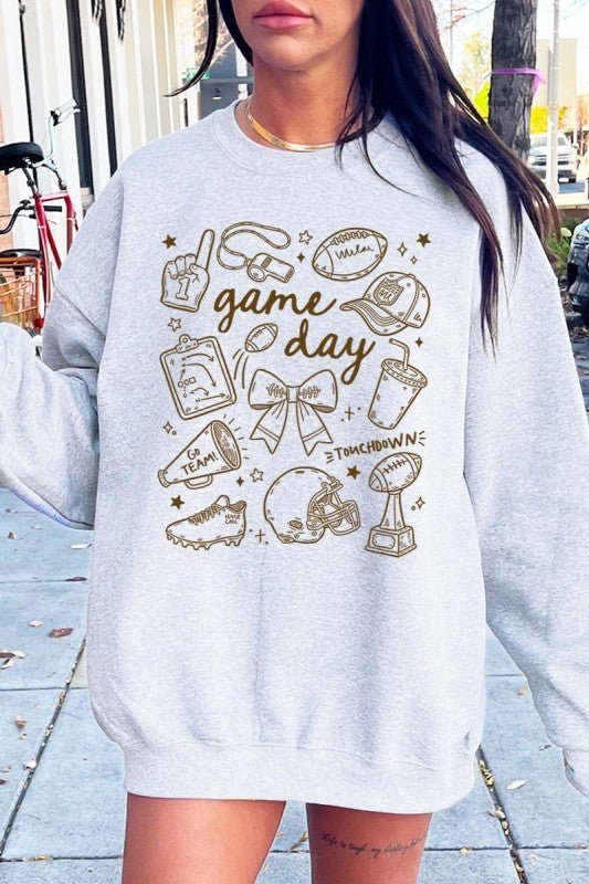 Football Doodles Graphic Sweatshirt - Bitsy Gypsy Boutique