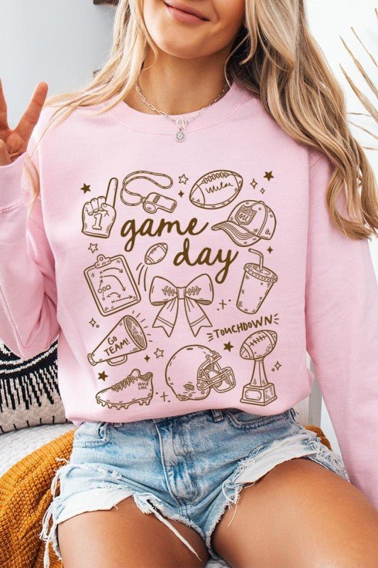 Football Doodles Graphic Sweatshirt - Bitsy Gypsy Boutique