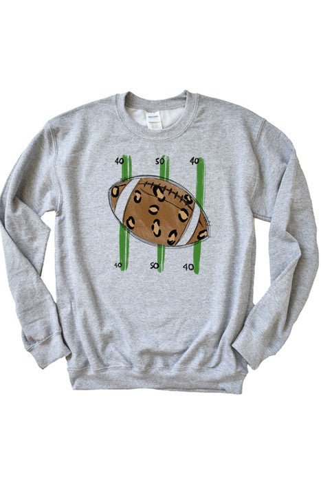 Football Field Leopard Sweatshirt - Bitsy Gypsy Boutique