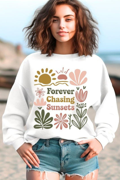 Forever Chasing Sunsets Graphic Sweatshirt - Bitsy Gypsy Boutique