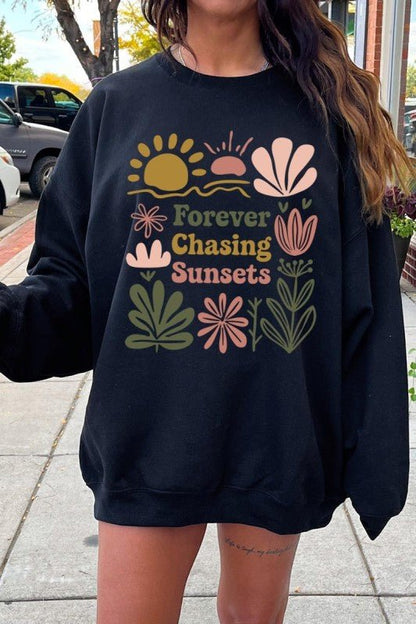 Forever Chasing Sunsets Graphic Sweatshirt - Bitsy Gypsy Boutique