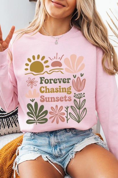 Forever Chasing Sunsets Graphic Sweatshirt - Bitsy Gypsy Boutique