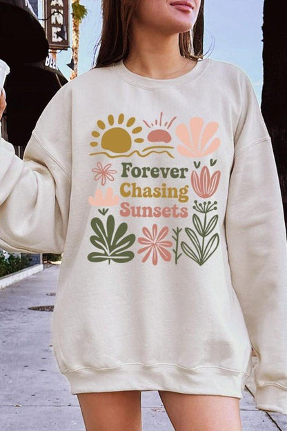 Forever Chasing Sunsets Graphic Sweatshirt - Bitsy Gypsy Boutique