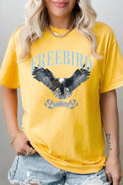 Freebird Eagle Graphic Heavy Cotton Tee - Bitsy Gypsy Boutique