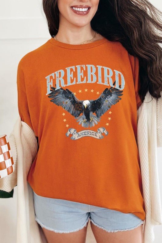Freebird Eagle Graphic Heavy Cotton Tee - Bitsy Gypsy Boutique