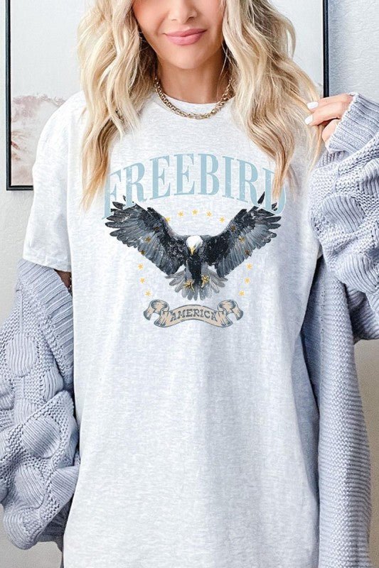 Freebird Eagle Graphic Heavy Cotton Tee - Bitsy Gypsy Boutique