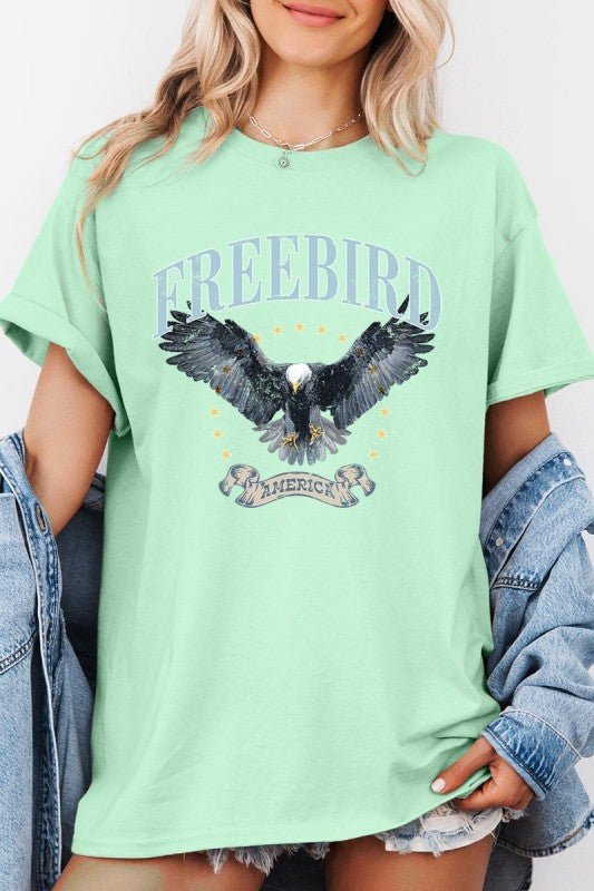 Freebird Eagle Graphic Heavy Cotton Tee - Bitsy Gypsy Boutique